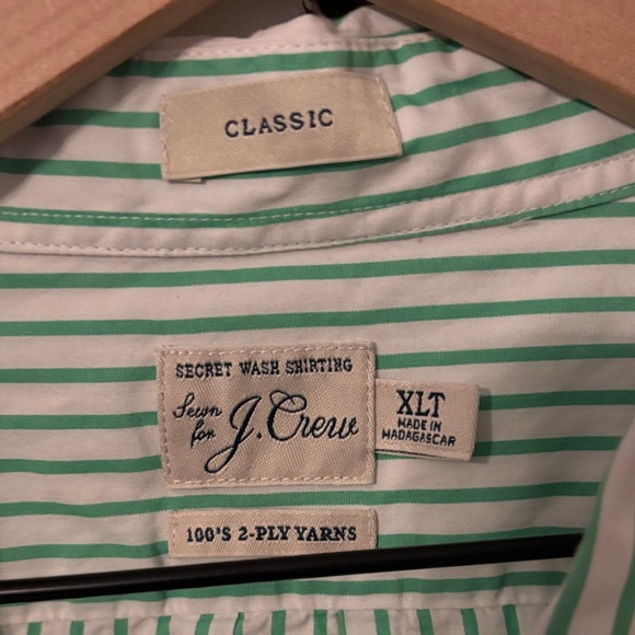 J. Crew xlt extra large tall Striped Men's Shirt long sleeve button up - Picture 2 of 4